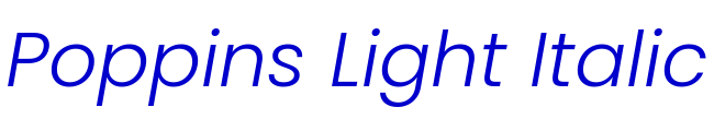 Poppins Light Italic шрифт
